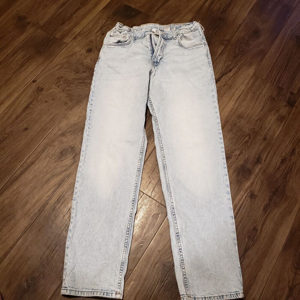 H&M Stoned Wash Boys  Blue Jeans Sz 14 Adjustable Waist